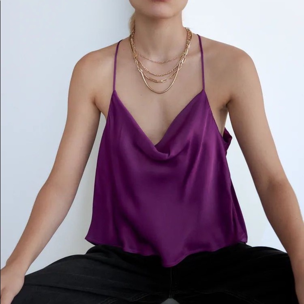 ZARA Brand new strappy silk top